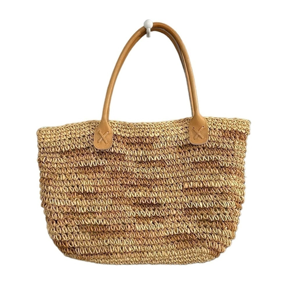 HANDMADE Straw Tote Bag Tan